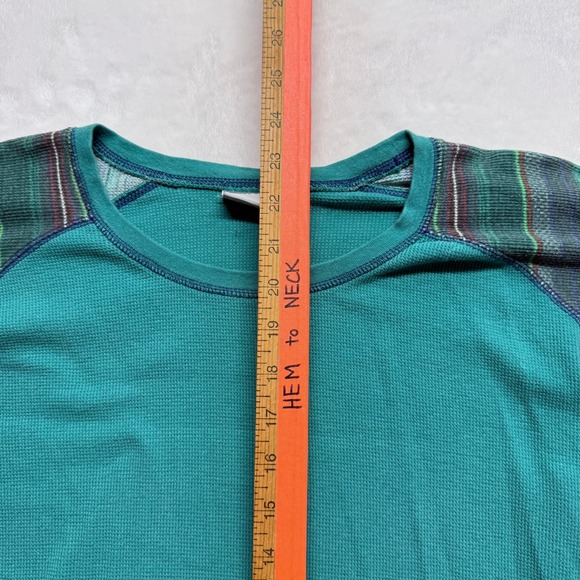 Columbia Long Sleeve Thermal Shirt Plaid Sleeve Teal XL Mens Womens Unisex - Picture 4 of 8